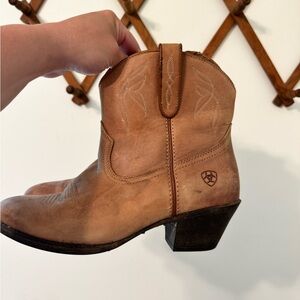 Ariat Tan Suede Western Ankle Bootie